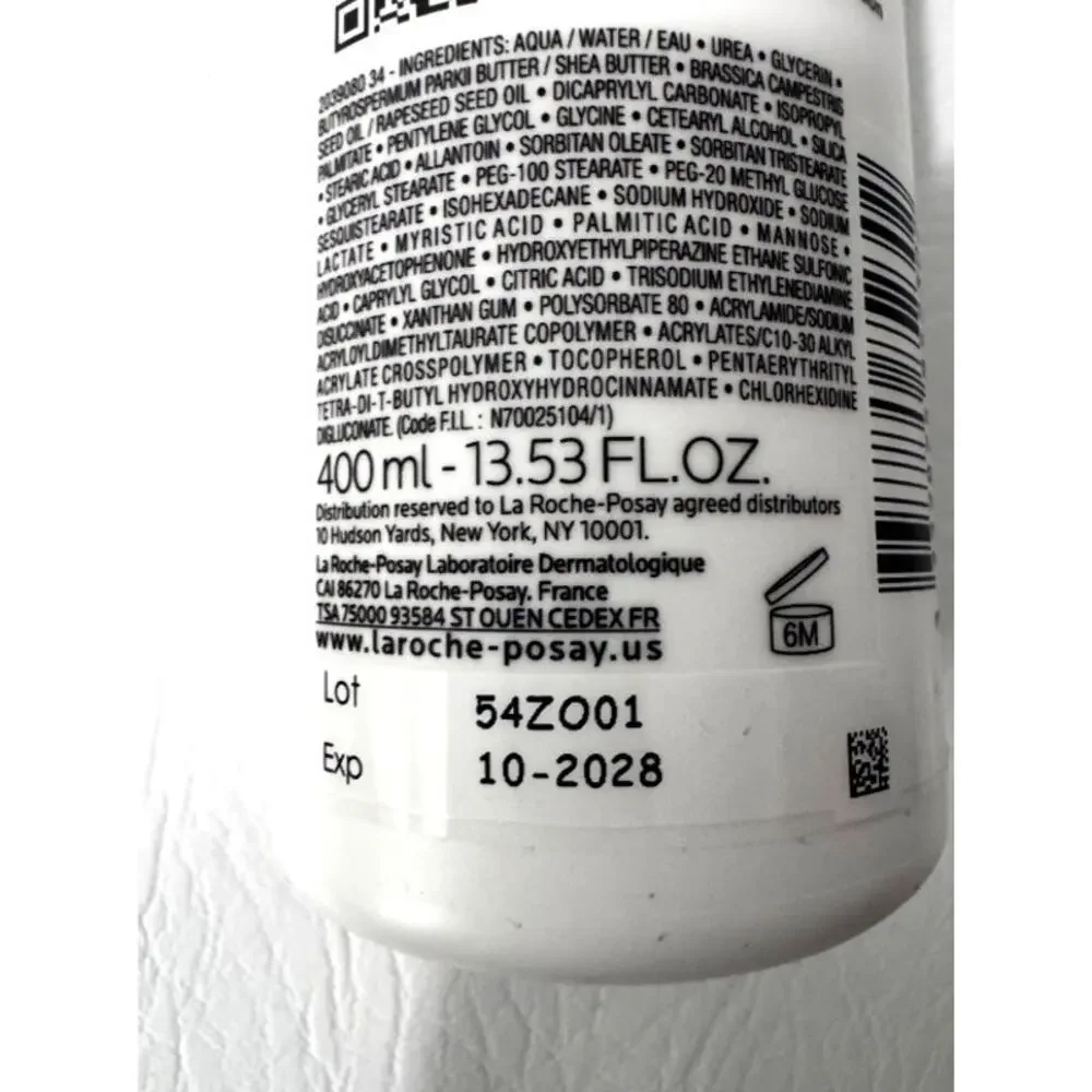 La Roche-Posay Lipikar Urea 10% Roughness Smoothing Lotion 13.52 oz 400ml New